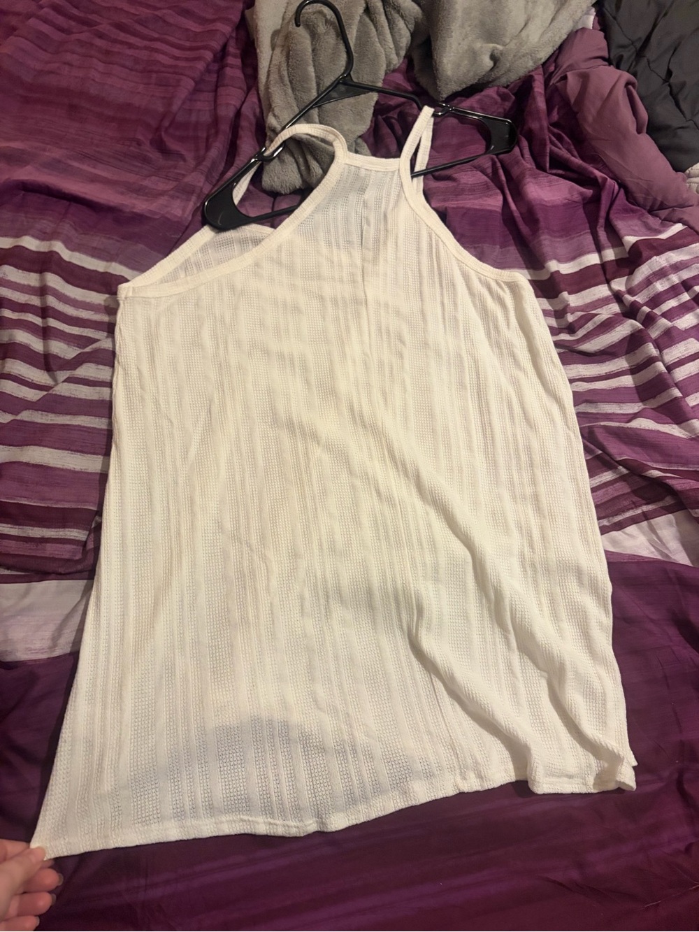 Ivory birch Cream Ribbed Racerback Camisole - Picture 4 of 4